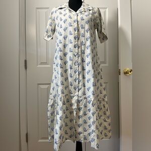 NWT ⭐️ Janasya Printed Button-Front Midi Dress Sz XS